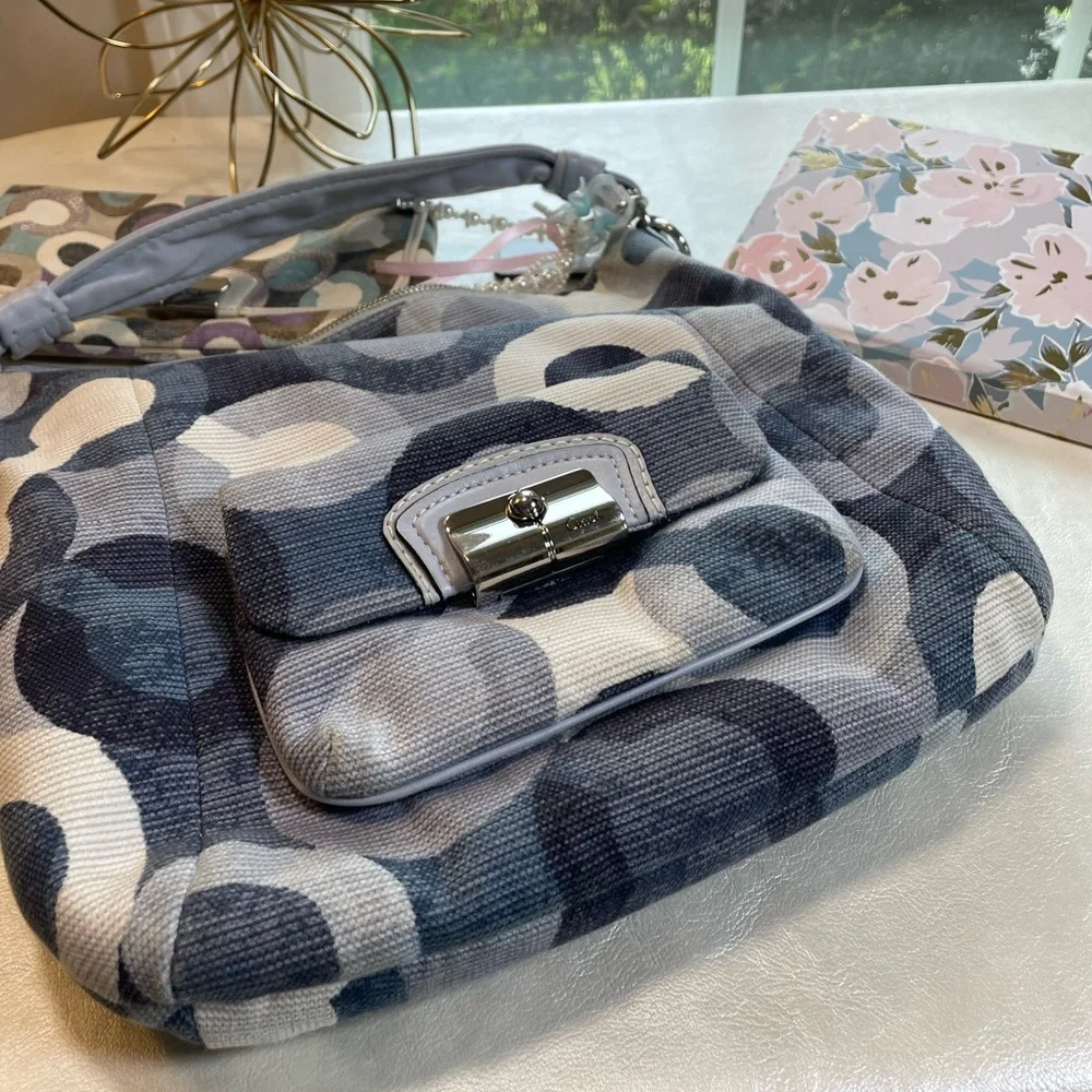 Coach Kristin Graphic Denim Op Art Hobo Bag - Picture 17 of 17